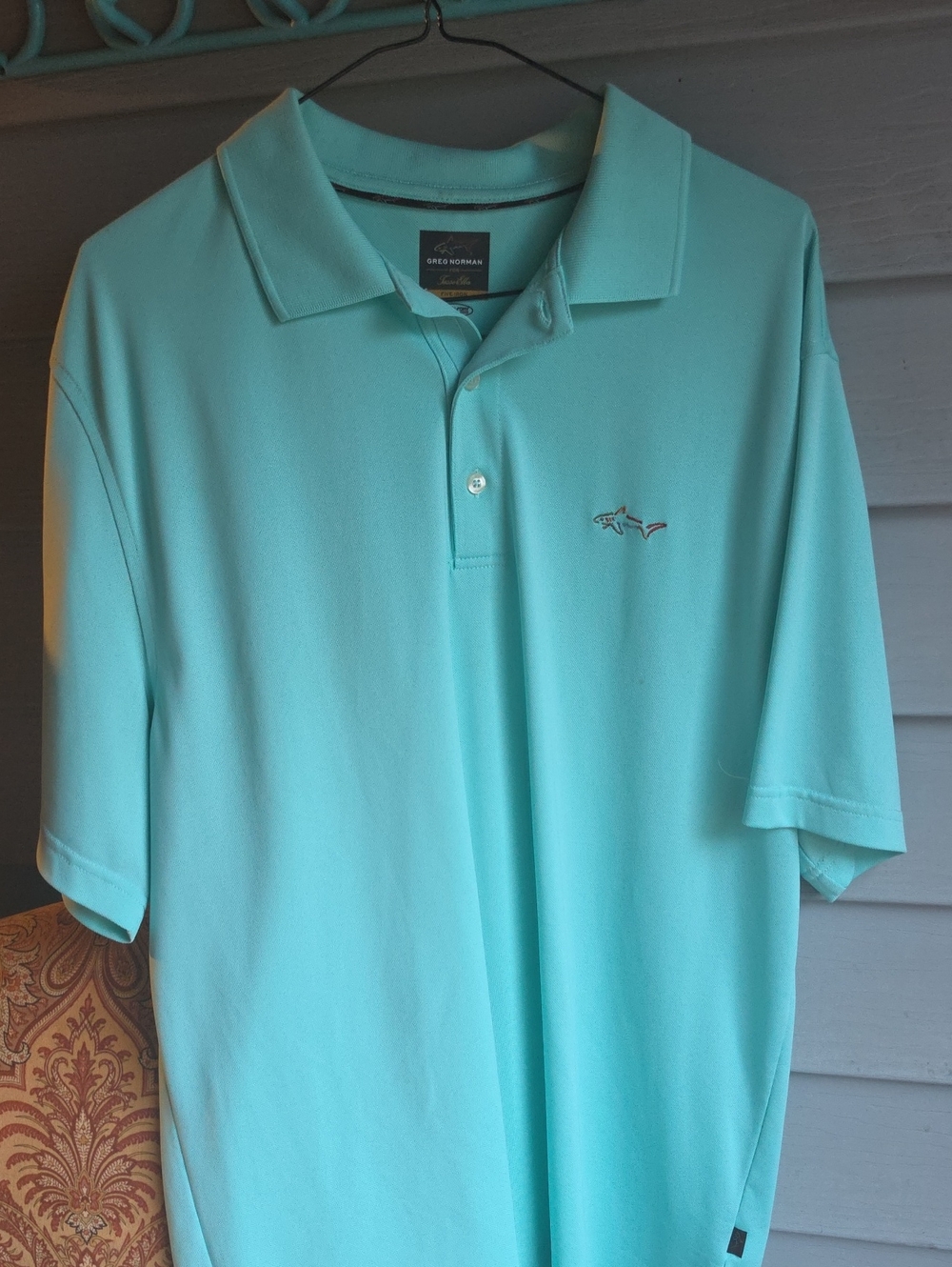 Greg Norman Collection Men’s Aqua/Turquoise Performance Polo
